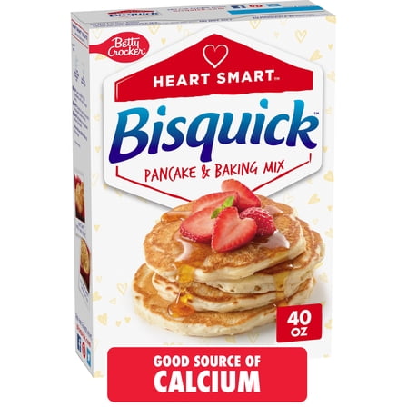 Betty Crocker Bisquick Pancake and Baking Mix, Cholesterol Free, Heart Smart, 40 oz