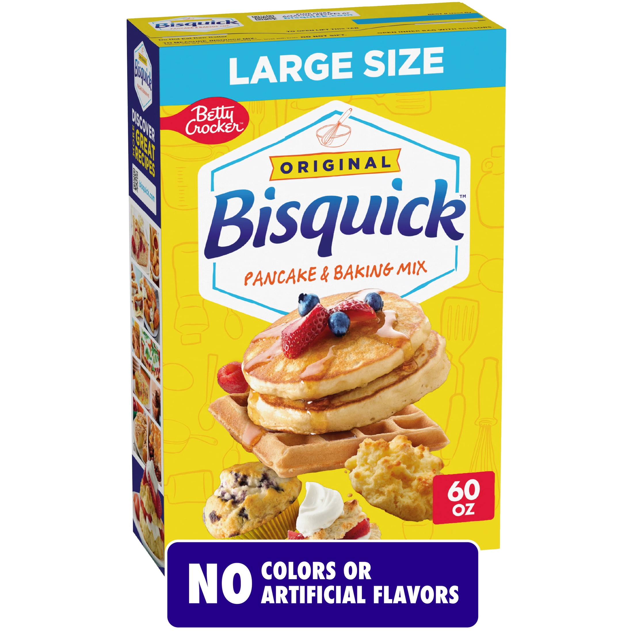 Betty Crocker Bisquick Pancake and Baking Mix, Original, Large Size, 60 oz