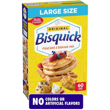 Betty Crocker Bisquick Pancake and Baking Mix, Original, Large Size, 60 oz