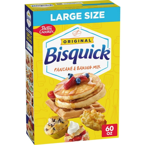 Betty Crocker Bisquick Pancake and Baking Mix, Original, Large Size, 60 oz
