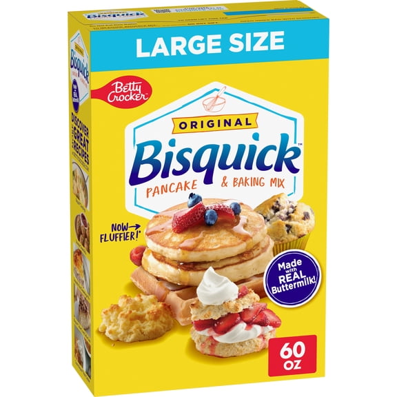 Betty Crocker Bisquick Pancake and Baking Mix, Original, Large Size, 60 oz