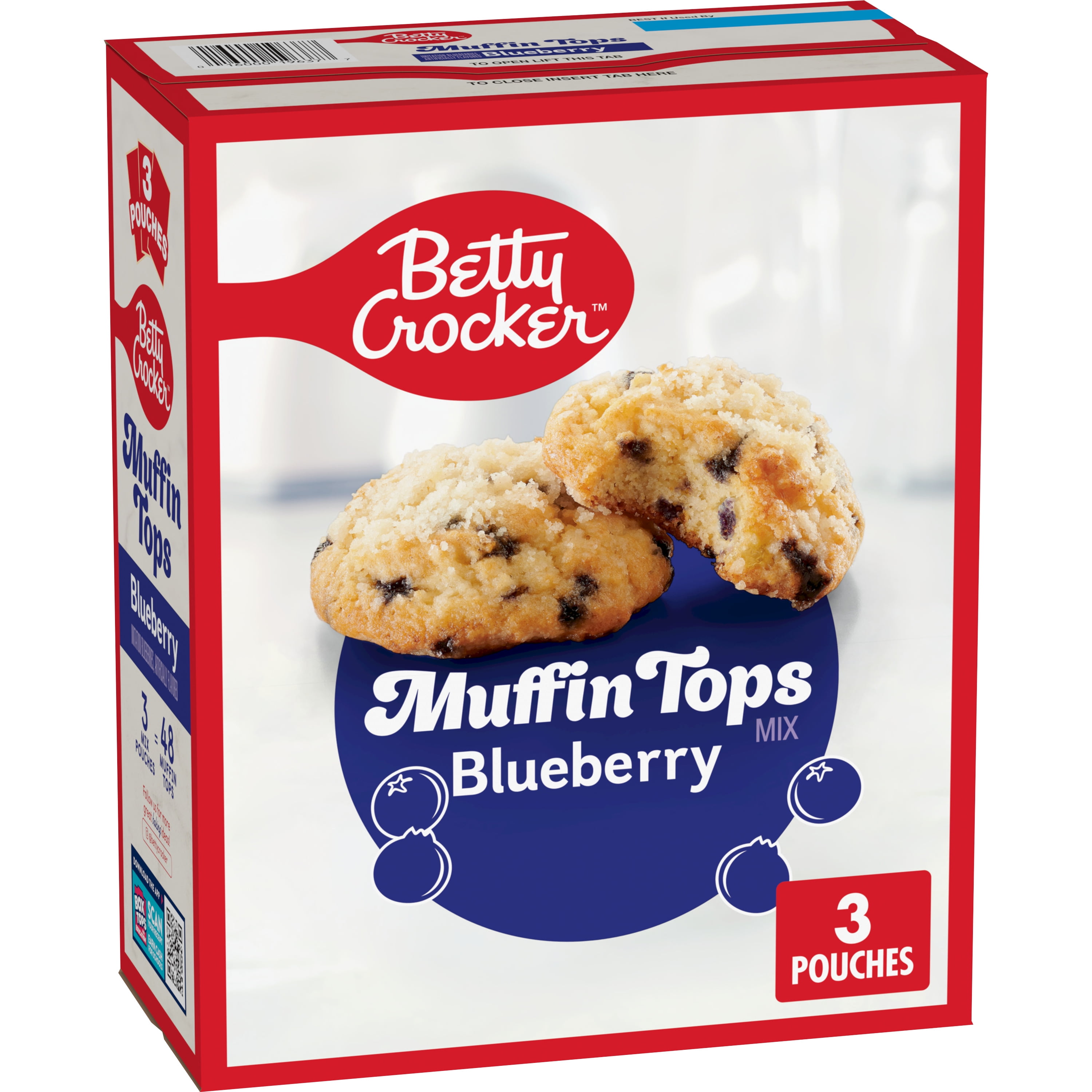 Betty Crocker Quick Dessert Blueberry Muffin Tops Mix, Familysized 3 Pack, 35.7 oz