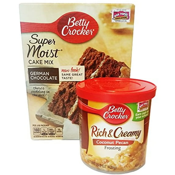 Betty Crocker Butter German Chocolate Cake Mix and Betty Crocker Coconut Pecan Frosting Bundle