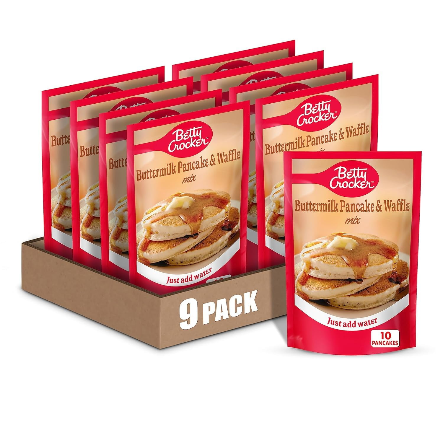 Betty Crocker Buttermilk Pancake SSF20 and Waffle Mix, 6.75 oz. (Pack of 9)