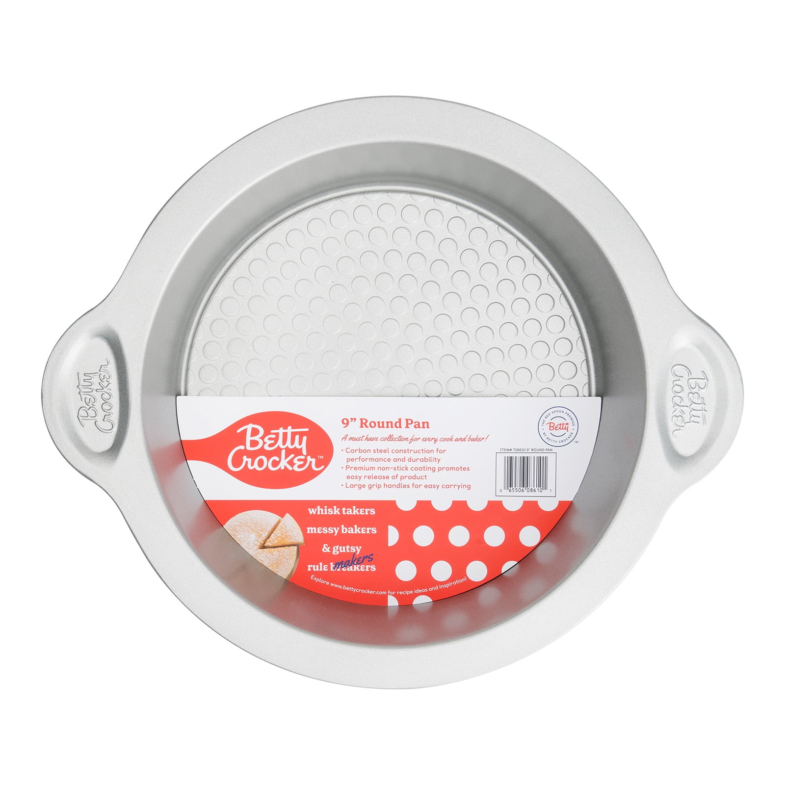 Betty Crocker Silver Carbon Steel Non-stick Round Cake Pan