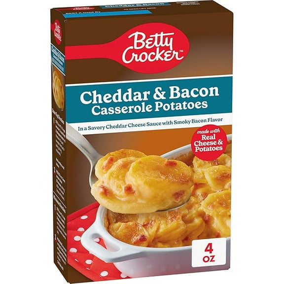 Betty Crocker Cheddar & Bacon Casserole Potatoes, 4 OZ (Pack of 2)