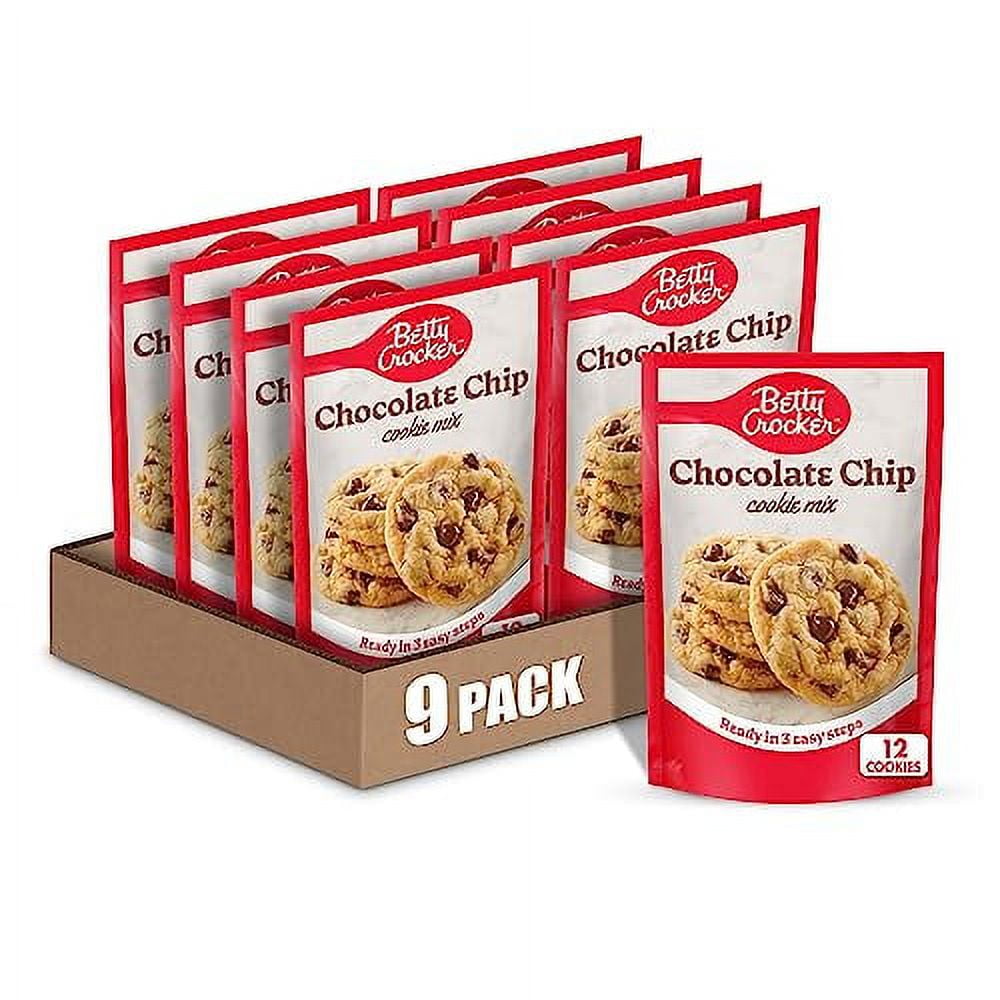 Betty Crocker Chocolate Chip Cookie Mix, Makes (12) 2-inch Cookies, 7.5 ...