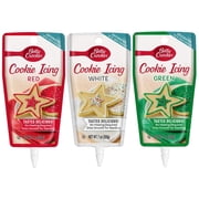 Betty Crocker Christmas Colors Decorating Cookie Icing - 3 Pack- And White Red Green