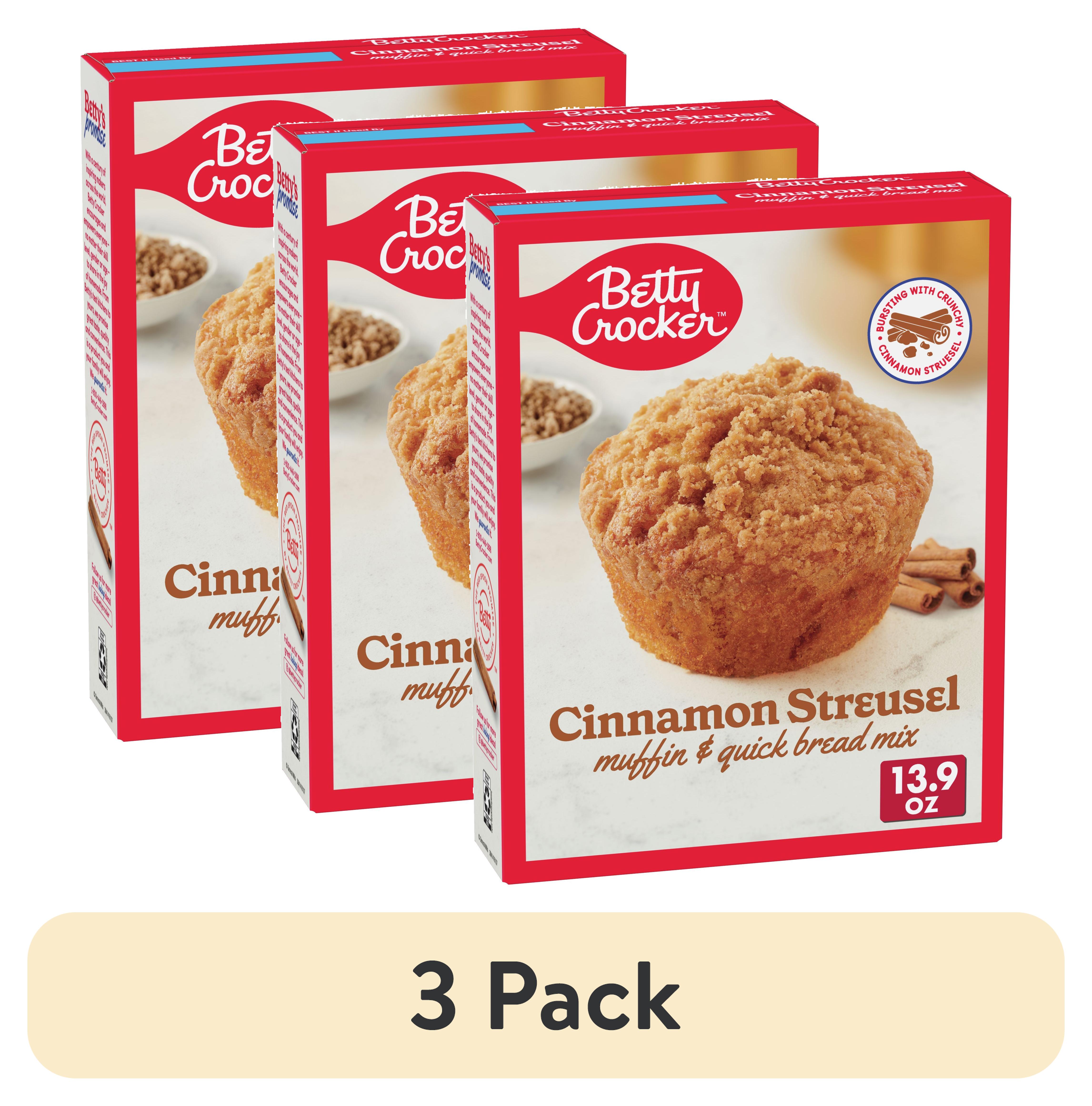 (3 pack) Betty Crocker Cinnamon Streusel Muffin and Quick Bread Mix, 13