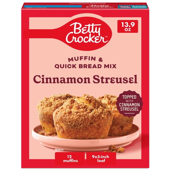 Betty Crocker Cinnamon Streusel Muffin and Quick Bread Mix, 13.9 oz
