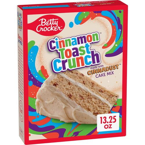 Betty Crocker Cinnamon Toast Crunch Cake Mix, Made With Cinnadust, Holiday Baking, 13.25 Oz - Pack of 2