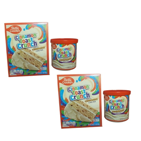 Betty Crocker Cinnamon Toast Crunch, Special Edition Cake Mix and Icing Bundle, Includes 2 Cinnamon Toast Crunch Cake Mixes and 2 Cinnamon Toast Crunch Icing Frosting Tubs