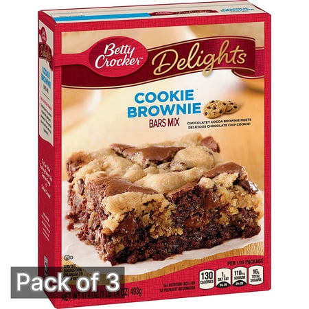 Betty Crocker Cookie Brownie Bars Mix 17.4 oz (Pack of 3)