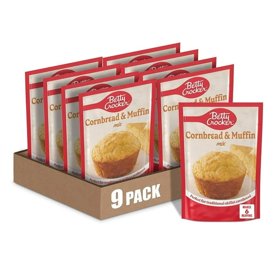 Betty Crocker Cornbread and IFF17 Muffin Baking Mix, 6.5 oz. (Pack of 9)