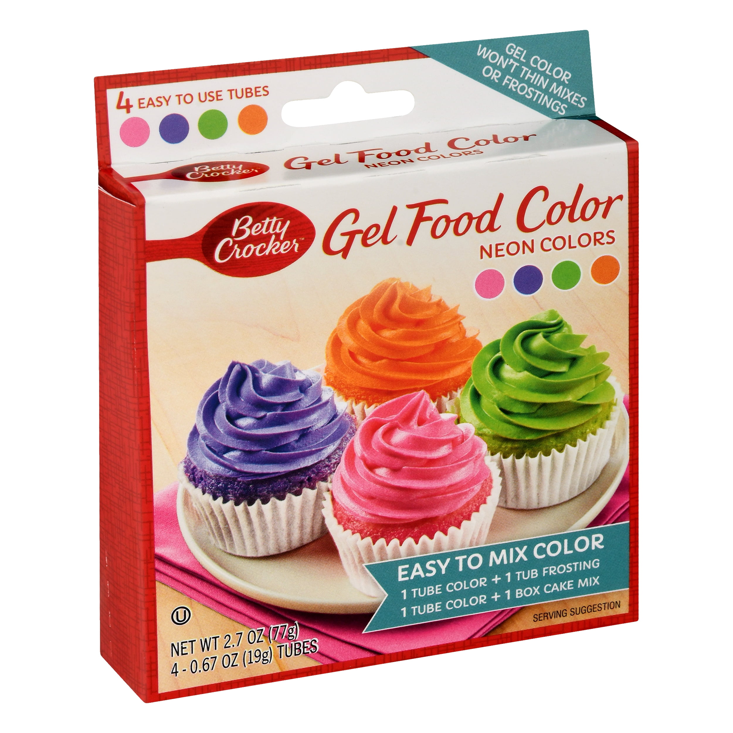 Betty Crocker Decorating Gel Food Color, Neon Colors, 2.7 Ounces ...