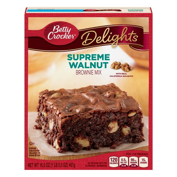 Betty Crocker Delights Brownie Mix Supreme Walnut 16.5 oz (Pack of 72)