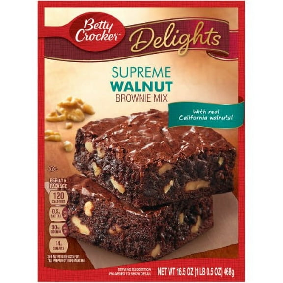 Betty Crocker Delights Brownie Mix Supreme Walnut 16.5 oz (Pack of 8)