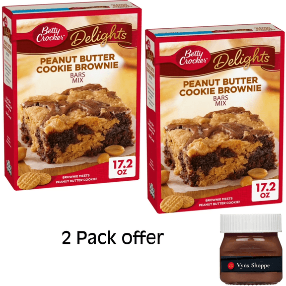 Betty Crocker Delights Peanut Butter Cookie Brownie Bar Mix, 17.2 oz.