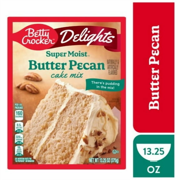 Betty Crocker Delights Super Moist Butter Pecan Cake Mix 13.25 oz - Pack of 2