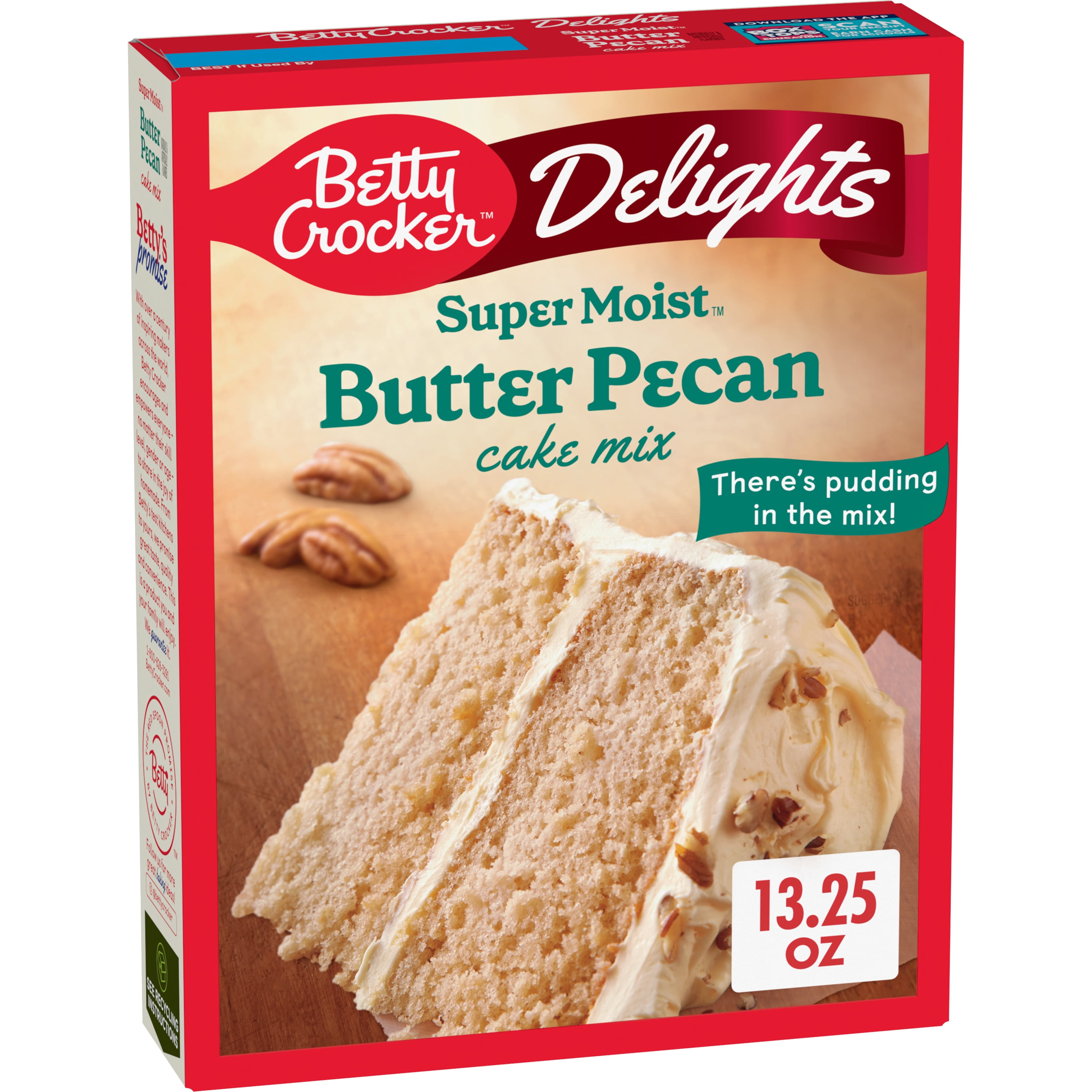 Betty Crocker Delights Super Moist Butter Pecan Cake Mix, 13.25 oz.