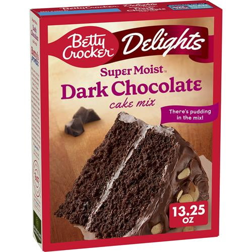 Betty Crocker Delights Super Moist Dark Chocolate Cake Mix, 13.25 Oz. - Pack of 2