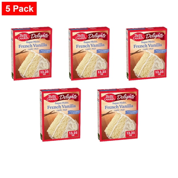 Betty Crocker Delights Super Moist French Vanilla Cake Mix 13.25 oz - 5 Pack