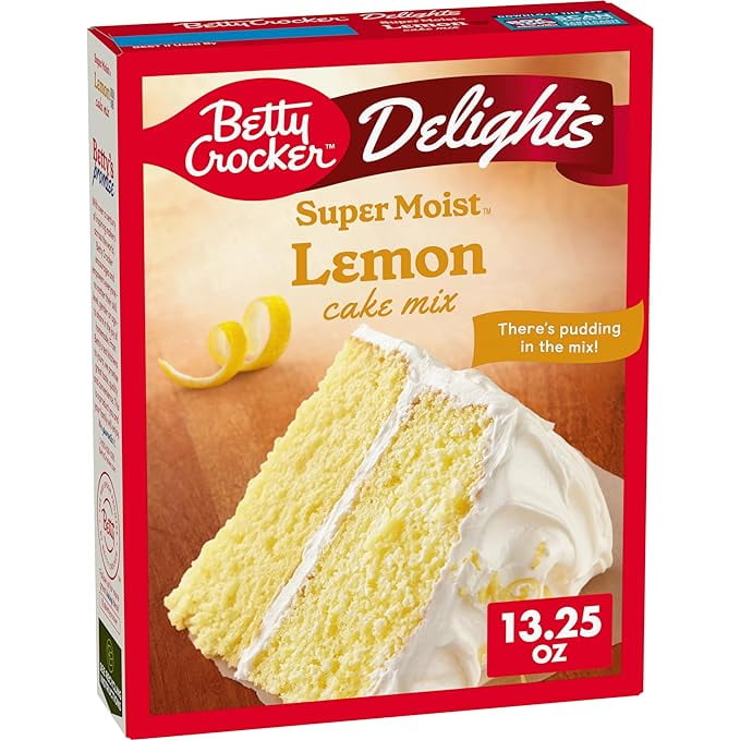 Betty Crocker Delights Super Moist Lemon Cake Mix, 13.25 oz. (Pack of 2)