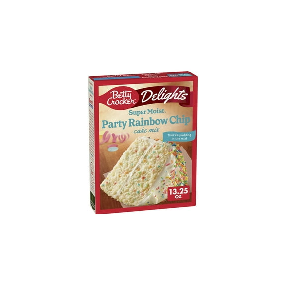 Betty Crocker Delights Super Moist Party Rainbow Chip Cake Mix (Pack of 4)