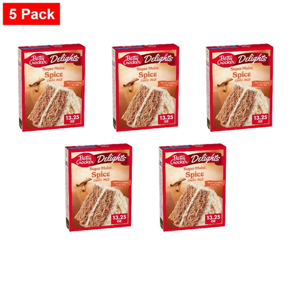 Betty Crocker Delights Super Moist Spice Cake Mix 13.25 oz - 5 Pack
