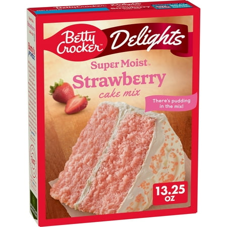 Betty Crocker Delights Super Moist Strawberry Cake Mix, 13.25 oz