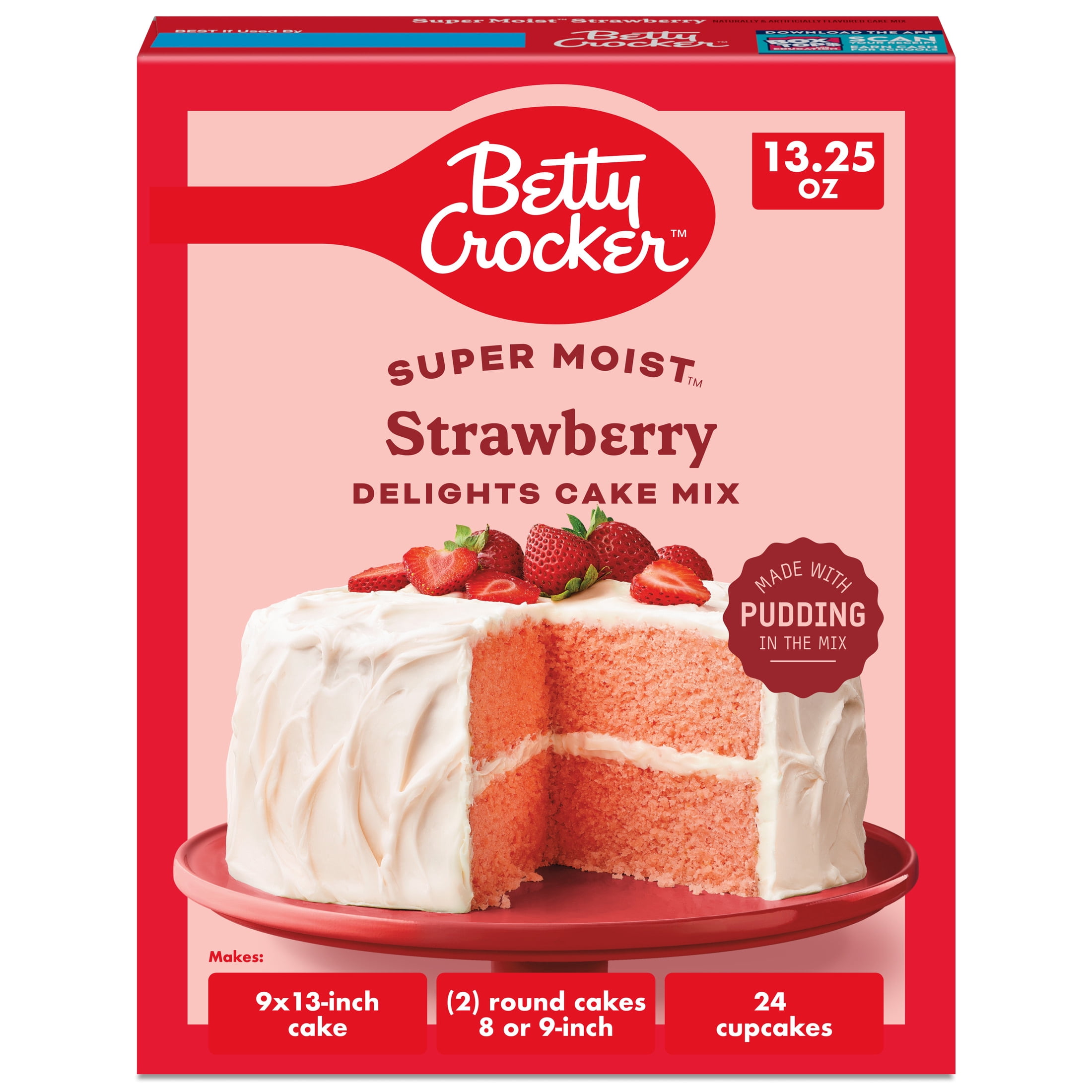 Betty Crocker Delights Super Moist Strawberry Cake Mix, 13.25 oz