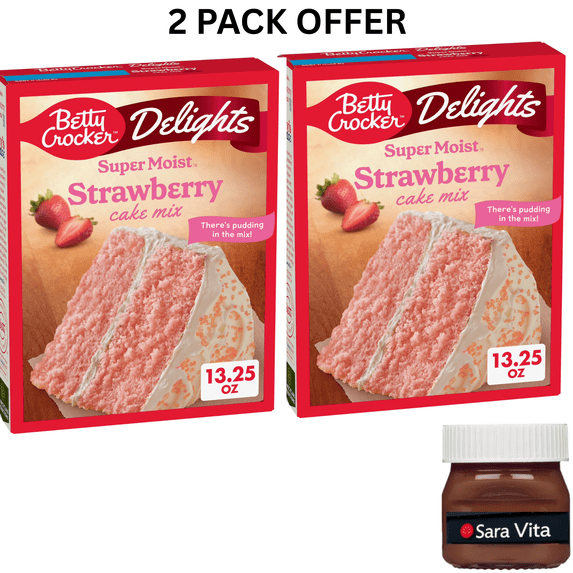Betty Crocker Delights Super Moist Strawberry Cake Mix, 13.25 oz