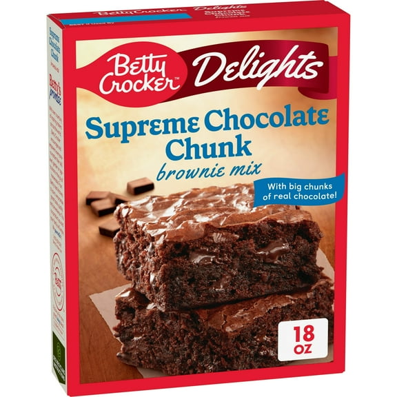Betty Crocker Delights Supreme Chocolate Chunk Brownie Mix 18 oz (Pack of 4)