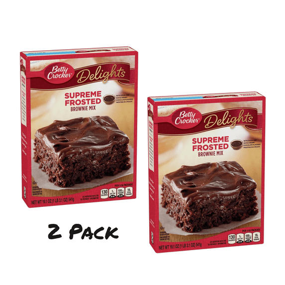Betty Crocker Delights Supreme Frosted Brownie Mix, 2 Pack, 19.1 oz