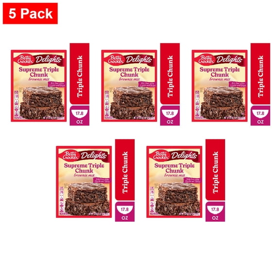 Betty Crocker Delights Supreme Triple Chunk Brownie Mix 17.8 oz - 5 Pack