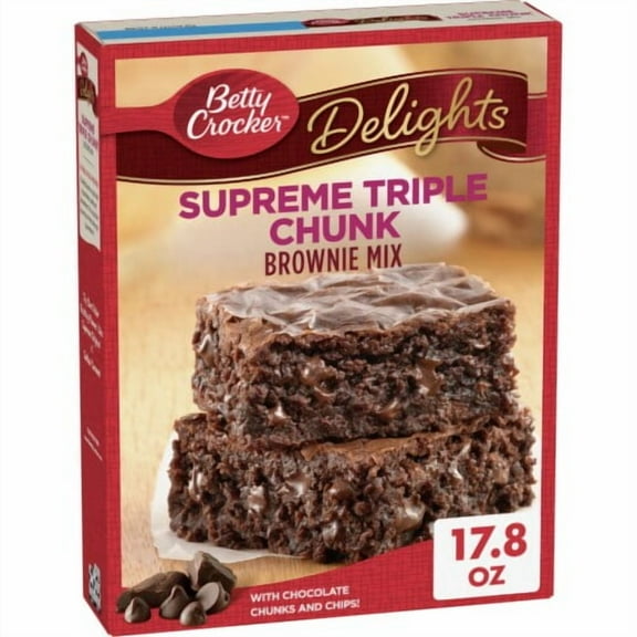 Betty Crocker Delights Supreme Triple Chunk Brownie Mix 17.8 oz - Pack of 2