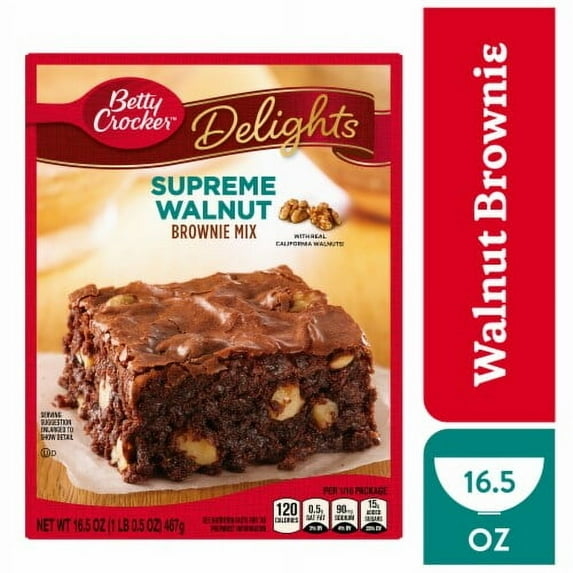 Betty Crocker Delights Supreme Walnut Brownie Mix 16.5 oz - Pack of 2