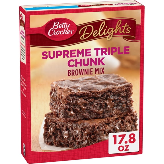 Betty Crocker Delights Supreme Triple Chunk Brownie Mix 17.8 oz Box (Pack of 4)