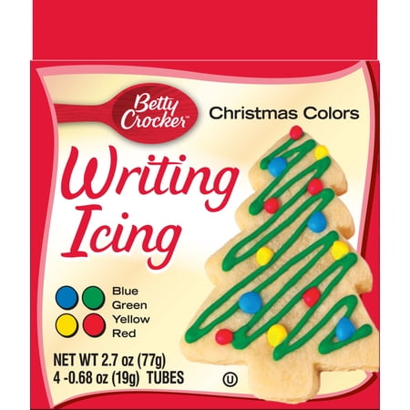 Betty Crocker Dessert Decorating Writing Icing, Christmas Colors, Vanilla Flavor, 2.7 Ounces