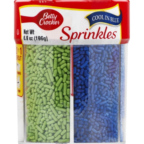 Betty Crocker Dessert Sprinkles, Cool in Blue Colors, 6.9 Ounces