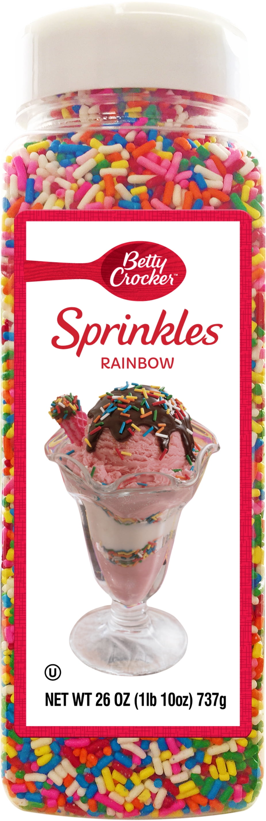 Betty Crocker Dessert Sprinkles, Rainbow Colors, 26 Ounces