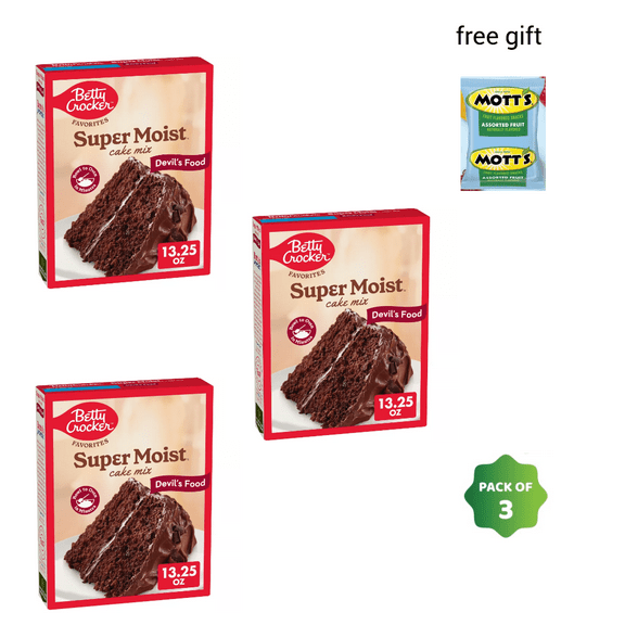 Betty Crocker Devils Food Super Moist Cake Mix - 13.25oz PACK OF 3