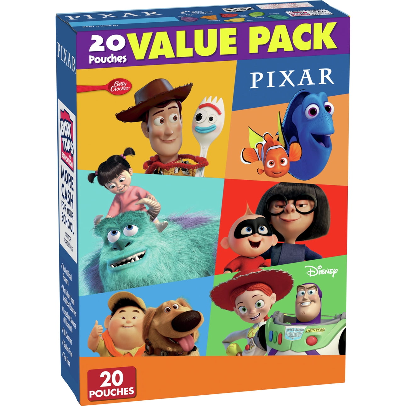 Betty Crocker Disney Pixar Fruit Snacks, Value Pack, 20 ct