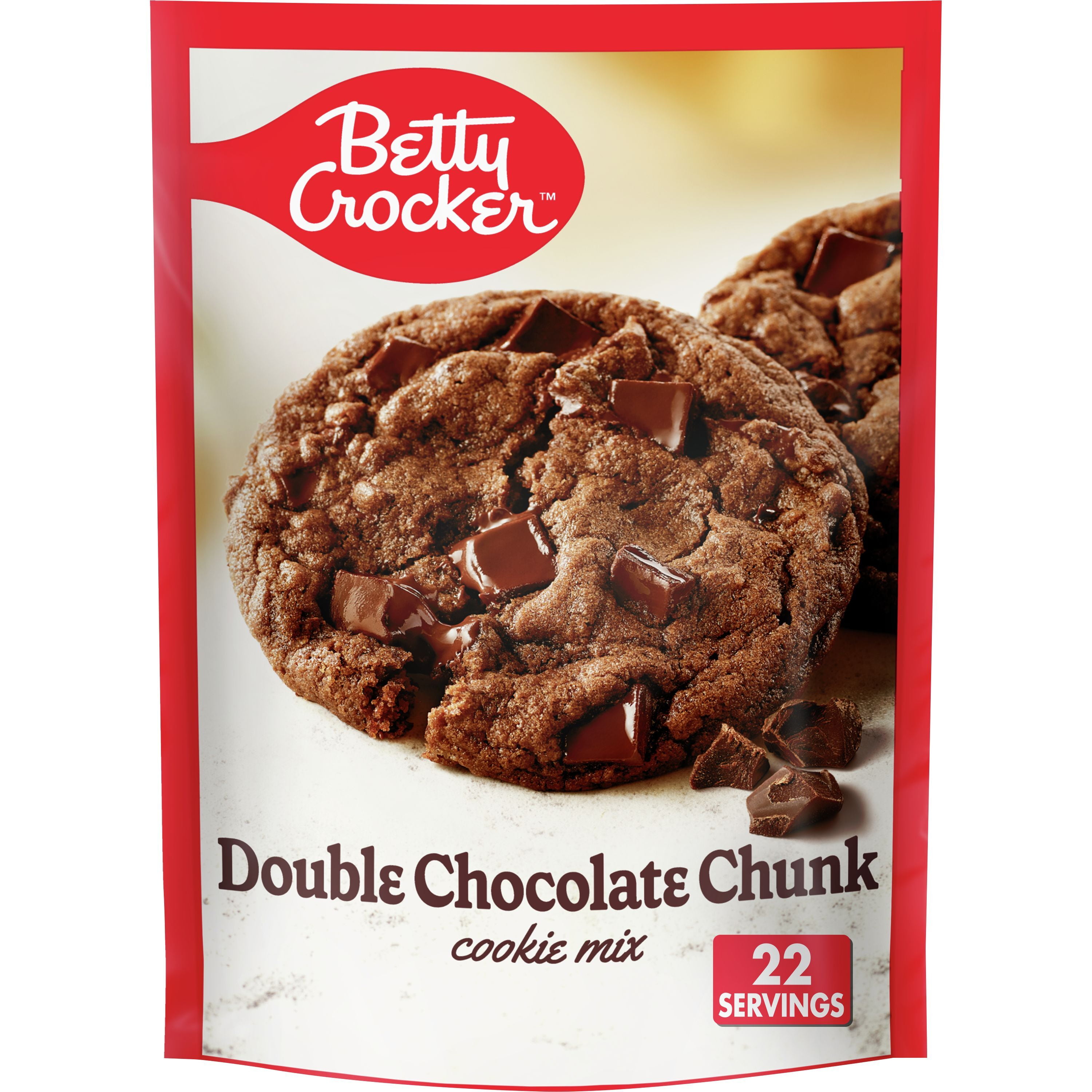 Betty Crocker Double Chocolate Chunk Cookies, Cookie Baking Mix, 17.5 oz