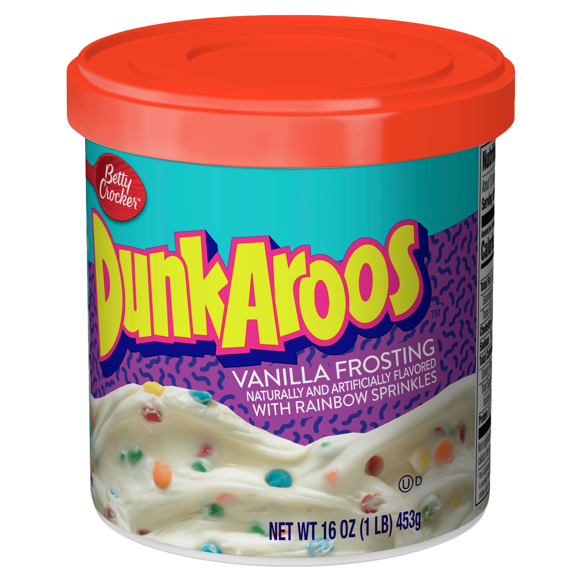 Betty Crocker DunkAroos Vanilla Frosting with Rainbow Sprinkles, 16 oz