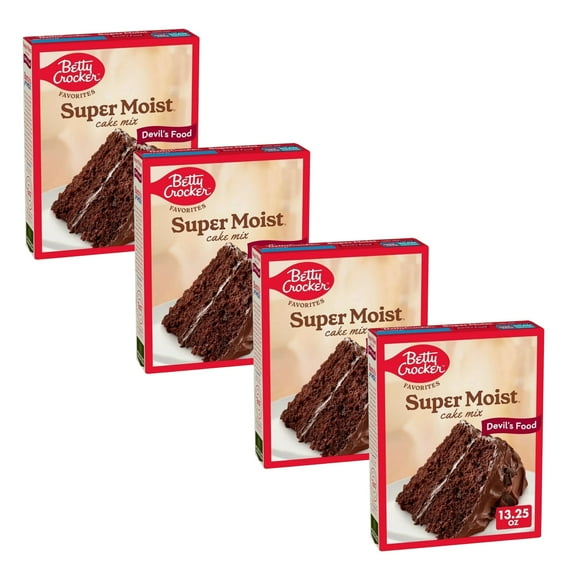 Betty Crocker Favorites Super Moist Devil's Food Cake Mix, 13.25 oz, Pack of 4