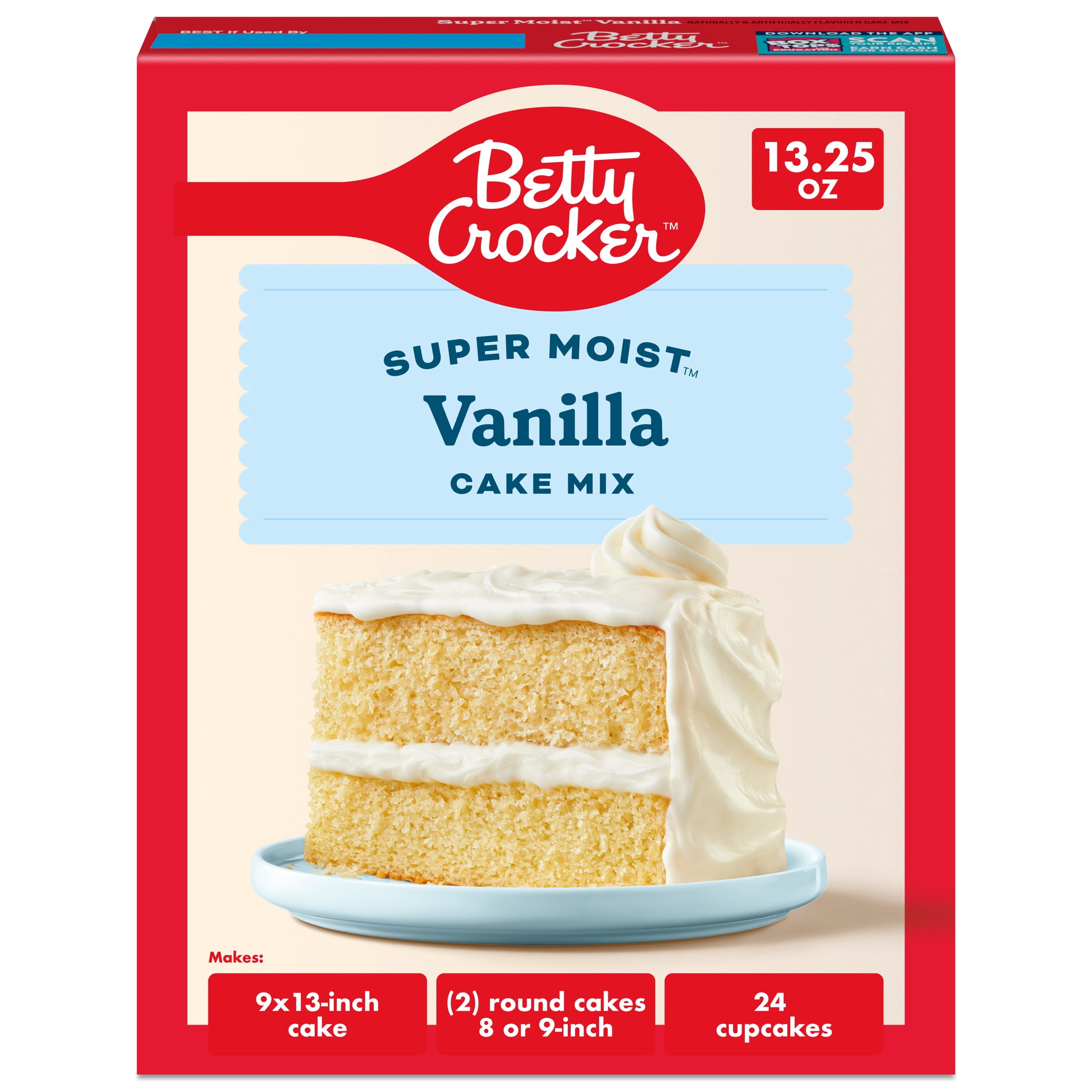 Betty Crocker, Cake Mix, 13.25 oz, Super Moist Vanilla - Walmart.com