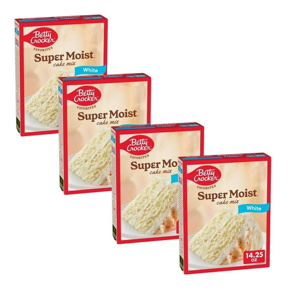 Betty Crocker Favorites Super Moist White Cake Mix, 14.25 oz, Pack of 4
