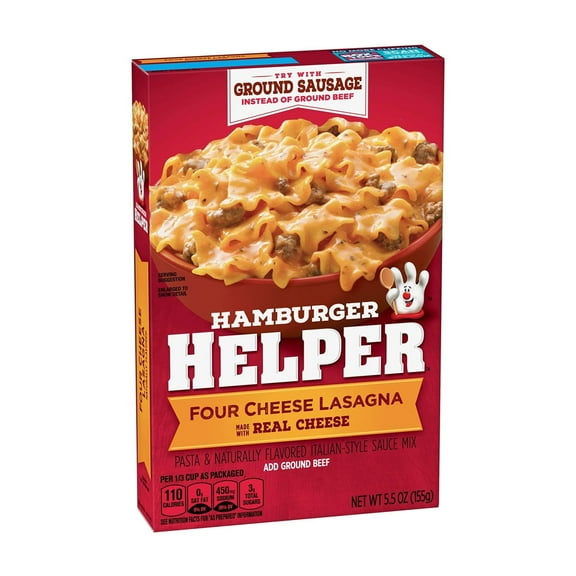 Betty Crocker Four Cheese Lasagna Hamburger Helper 5.5 oz (Pack of 4)