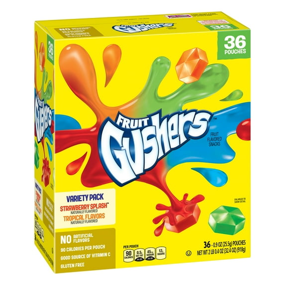 Betty Crocker Fruit Gushers 36 Pouch Variety Pack, 36 ct, 32.4 oz